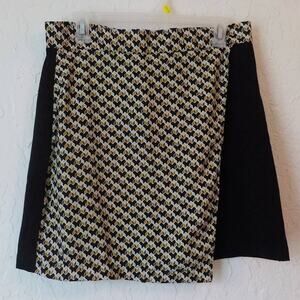 Jessy B Black Mini Skirt Double Front Geometric Pattern Women XL *Fit M/L*